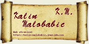 Kalin Malobabić vizit kartica